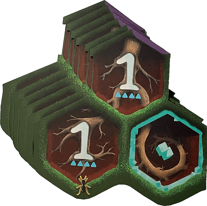 6 hexagonal board tiles